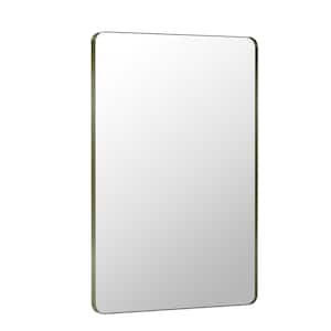 24 in. W x 32 in. H Premium Aluminum Framed Rectangular Bathroom Vanity Wall Mirror in Bronze