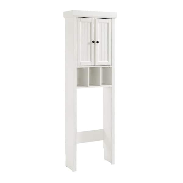 CROSLEY FURNITURE Seaside 23 in. W x 72 in. H x 11 in. D White Over-the-Toilet Storage