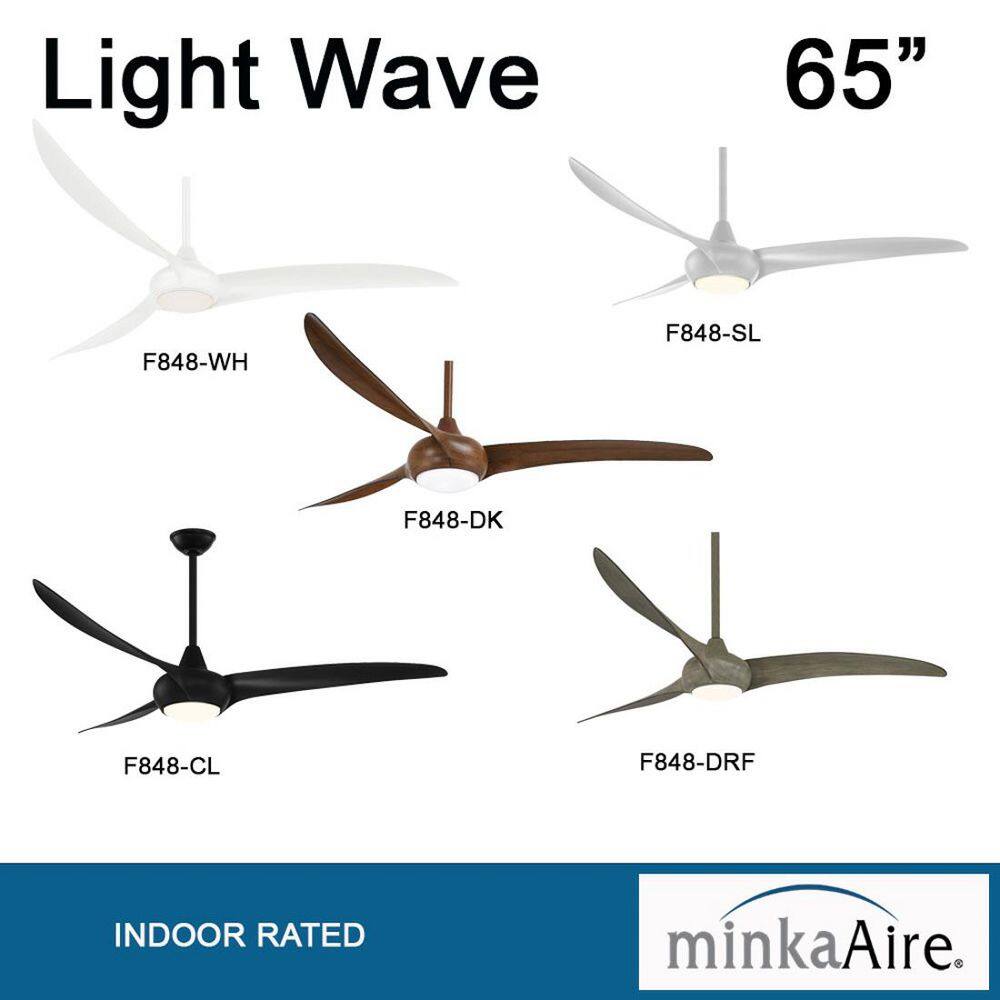 65" Driftwood Finish Ceiling Fan with LED Light and Remote