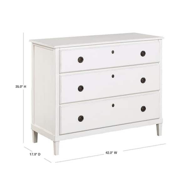 Cambridge 3 Drawer White Dresser 820, Hemnes White Dresser 3 Drawer