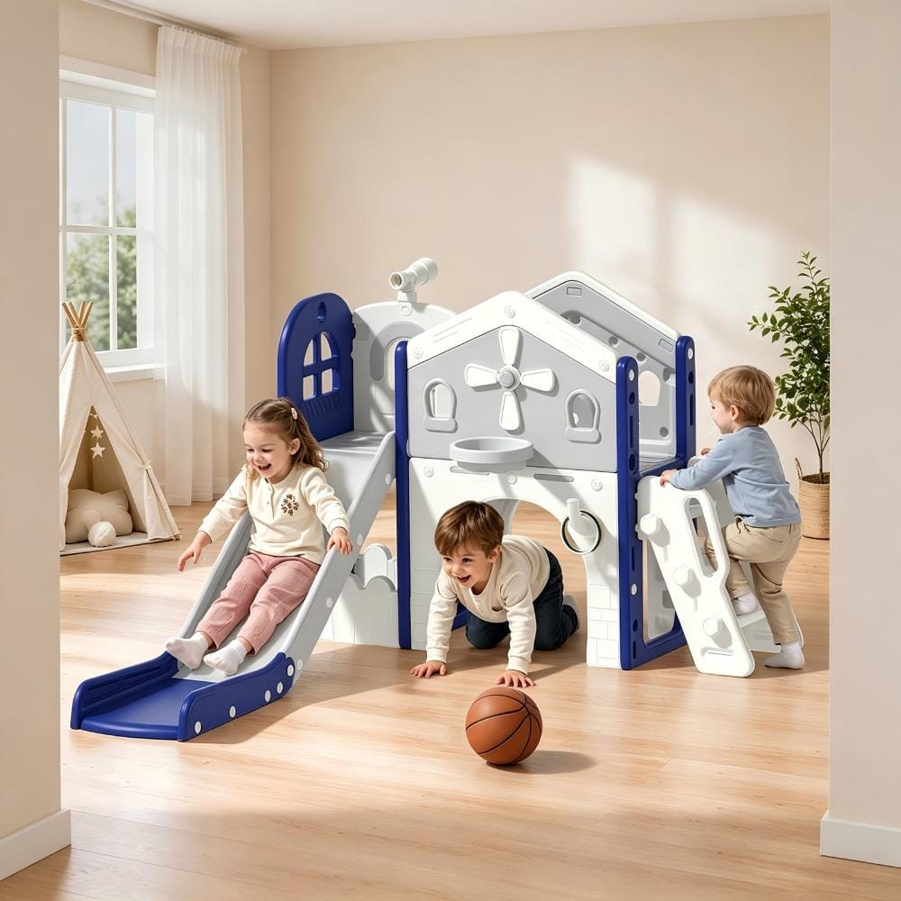 10 in 1 Foldable Toddler Slide with Basketball Hoop Indoor Outdoor Toddler Playground Climber Playset ASTM Certified price history on PriceWatchPro