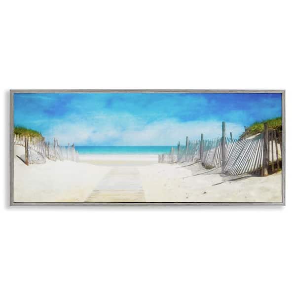 Stupell Industries Dunes Of The Cape by Graffitee Studios Gray Framed Nature Giclee Art Print 13 in. x 30 in.
