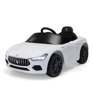 12-Volt Maserati Licensed Electric Car with Remote Control and Music in White