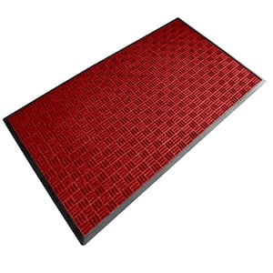 Crossbar Red 24 in. x 36 in. Commercial Entrance Mat
