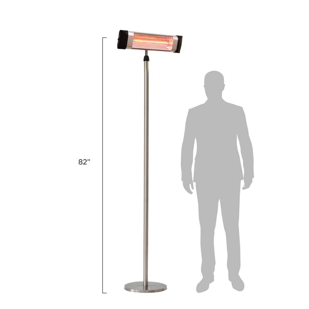 Silver Infrared Electric Pole Mounted Outdoor Heater with Remote