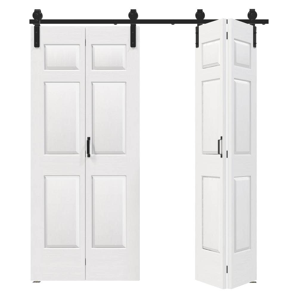 TENONER 72 in. x 84 in. (Double 36 in. W Doors) White Finished