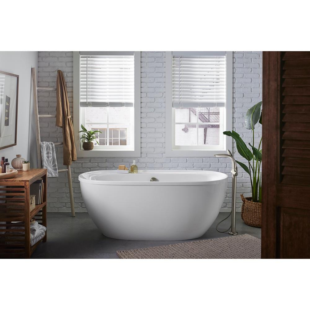Spectacle 66'' White Acrylic Freestanding Soaking Bathtub