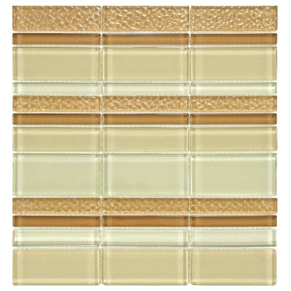 Merola Tile Tessera Meridian Stratus 11-3/4 in. x 12-1/4 in. x 8 mm Glass Mosaic Wall Tile
