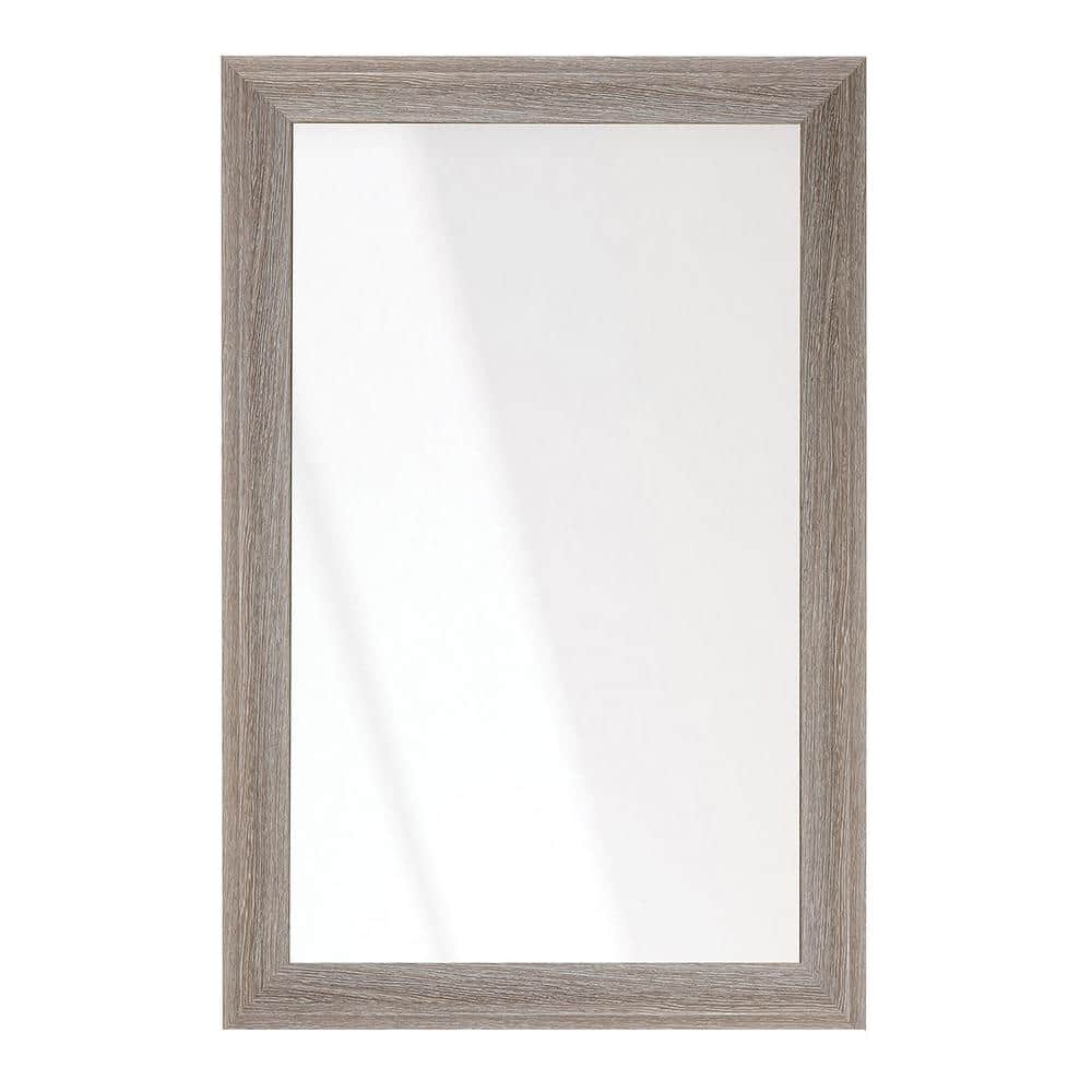 BrandtWorks 33 in. W x 51 in. H Montauk Beachwood Rustic Medium Brown Sloped Wall Mirror 146L2