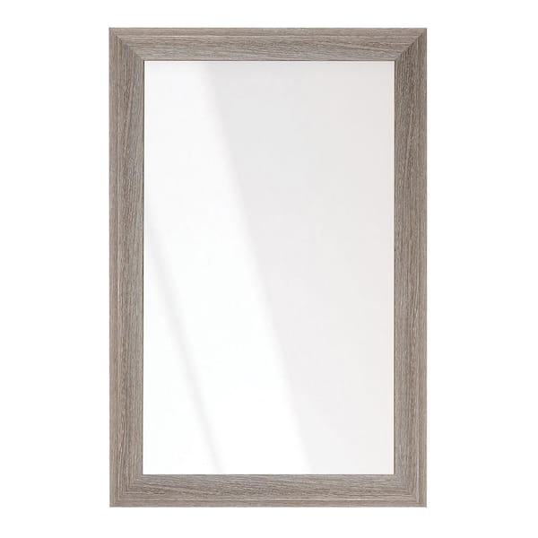 BrandtWorks 33 in. W x 51 in. H Montauk Beachwood Rustic Medium Brown Sloped Wall Mirror