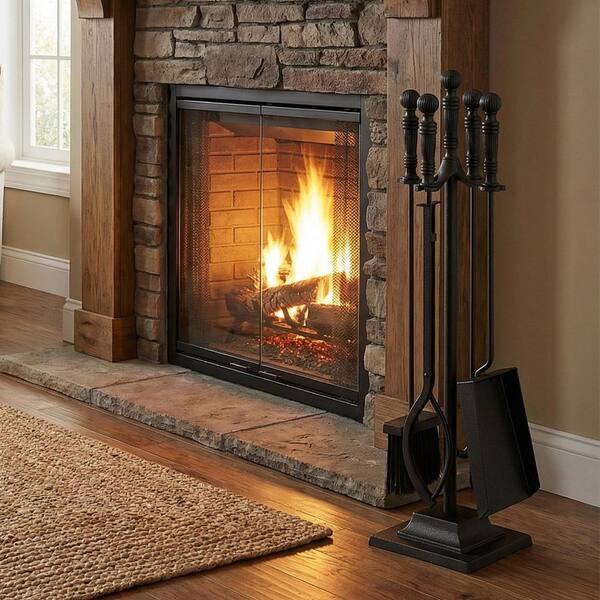 Boyel Living 5-Piece Stylish Iron Fireplace Tools Set WF-HW56079