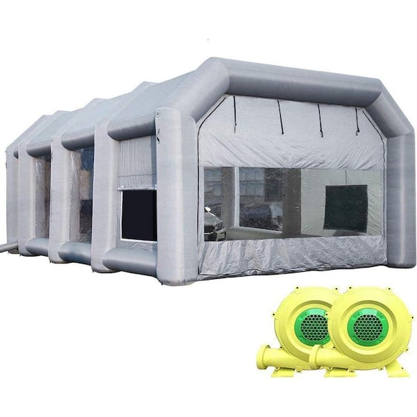 39 ft. x 20 ft. x 13 ft. Portable Inflatable Paint Booth with 2-Blowers and Air Filter System