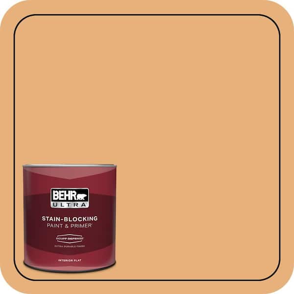 BEHR ULTRA 1 qt. #M240-5 Squash Bisque Extra Durable Flat Interior Paint & Primer