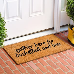 Gather here for Basketball and beer Doormat, 24" x 48"