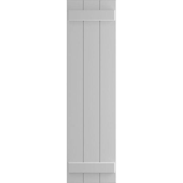 Ekena Millwork TruFit PVC 16.125 in. W x 78 in. H Board and Batten Shutters Pair in Primed