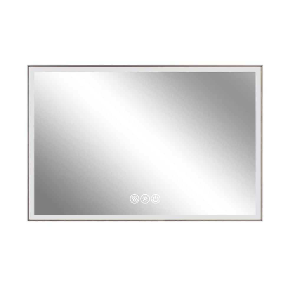 48 in W x 32 in. H LED Framed Bathroom Vanity Mirror, Aluminum Frame with 4