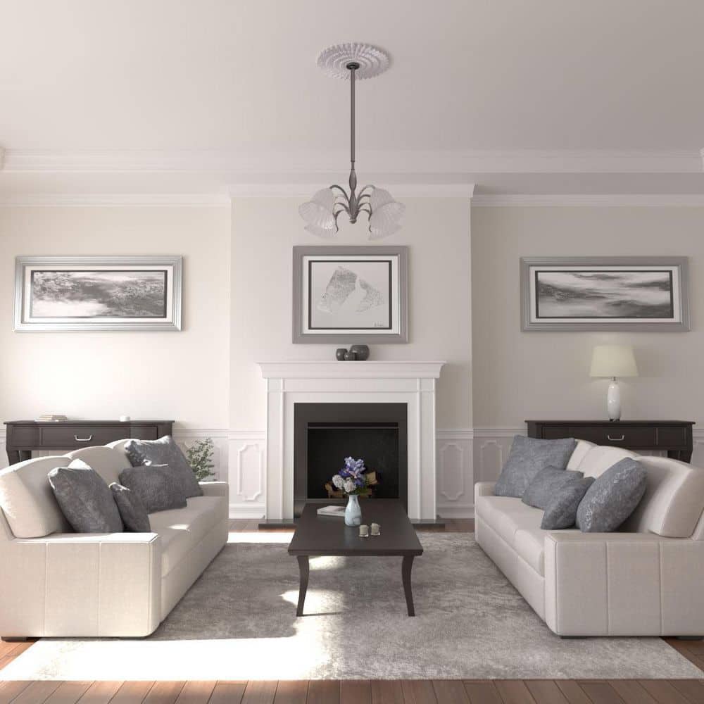 Ultra Pure White Polyurethane Eryn Ceiling Medallion