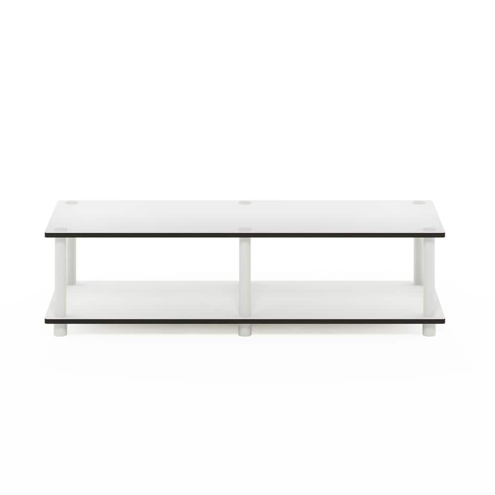 /WH Just No Tools Mid TV Stand EX Furinno  11174WH White Finish w/White Tube 