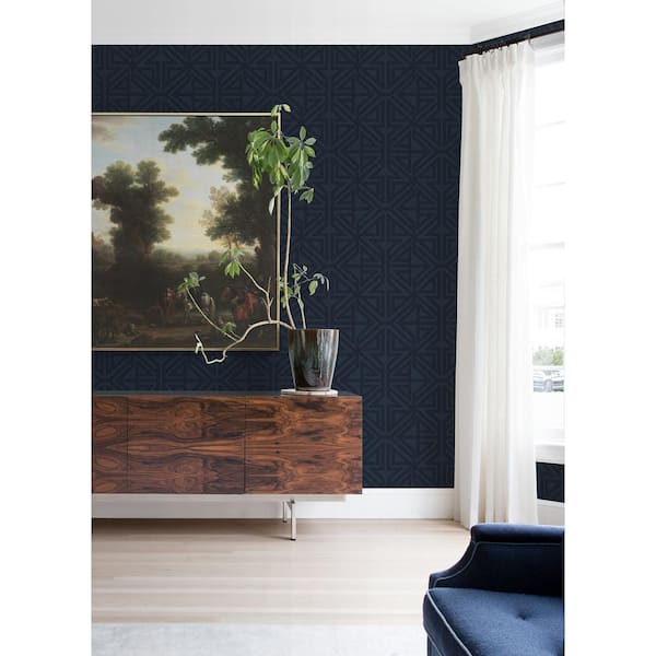 Kachel Indigo Geometric Strippable Non Woven Wallpaper