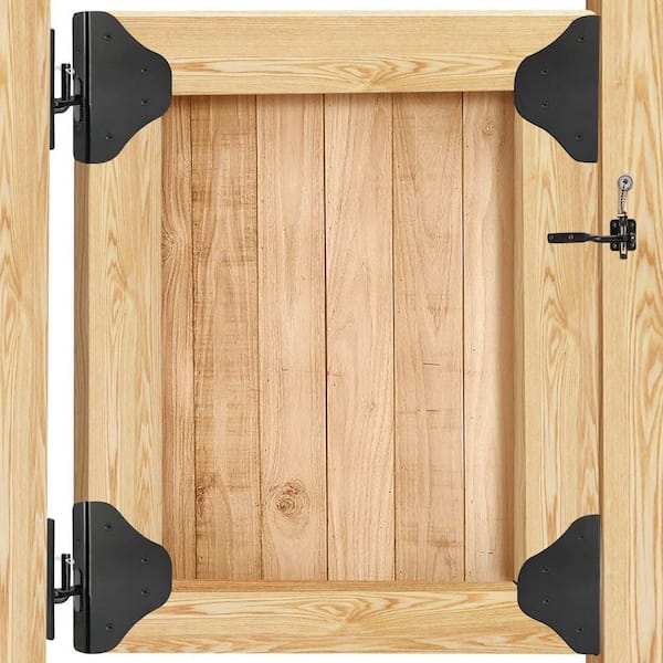 90 Degree Right Angle Fence Gate Kit with Anti Sag Gate Kit-Gate Corner Brace Bracket in Brown (1 Set)