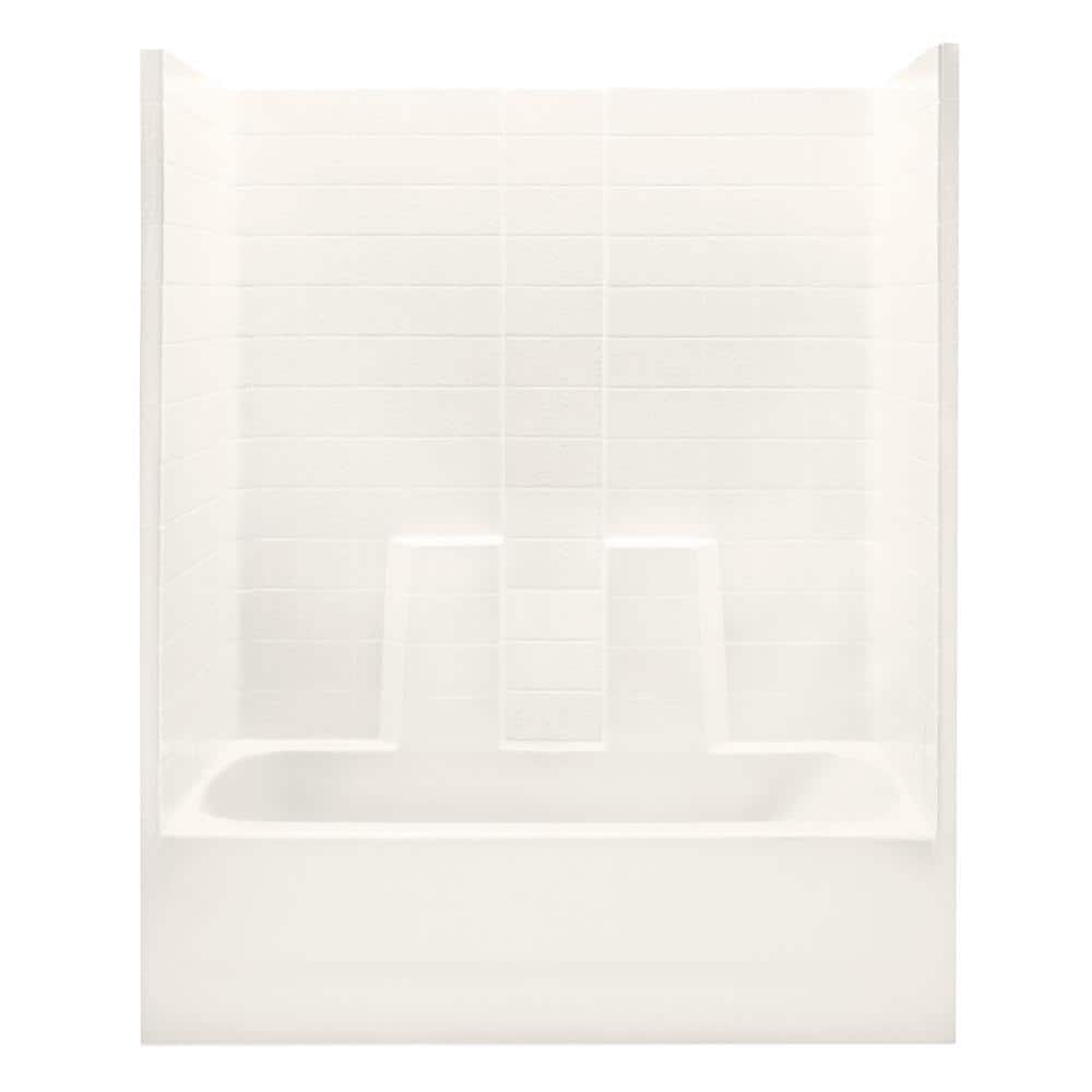 Everyday 60 in. x 30 in. x 72 in. 1-Piece Bath and Shower Kit with Left Dra
