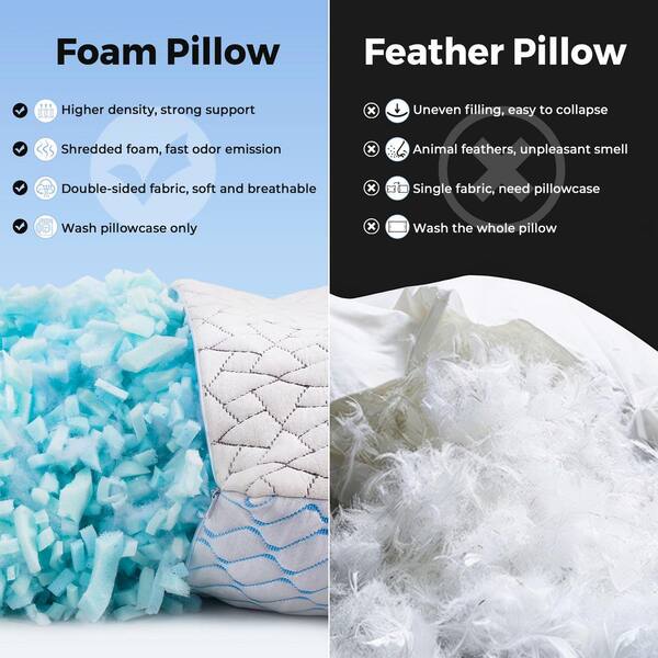 Dearfoams Charcoal Infused Bed Pillows (Set Of 2) - Standard/Queen Size, Soft Knit Cover For All Sleepers