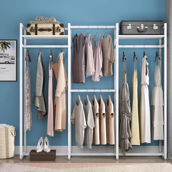 Tribesigns Cynthia White Freestanding Garment Rack Closet