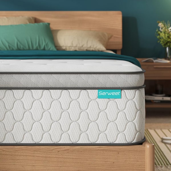 Serweet 10 in. Medium Memory Foam Hybrid 5-Zone Innerspring Europe Top Full Mattress in White