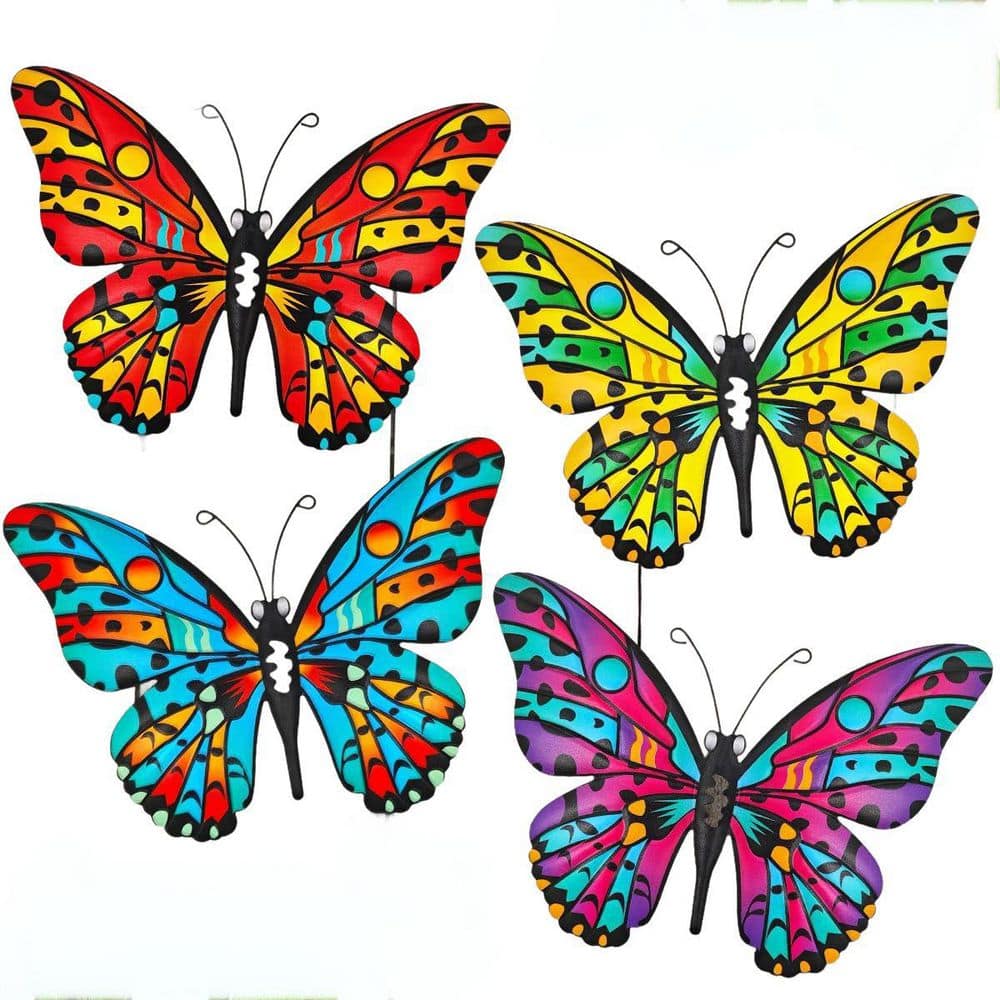 Cubilan 9.6 in. x 7.1 in. Metal Butterfly Outdoor Wall Sculpture