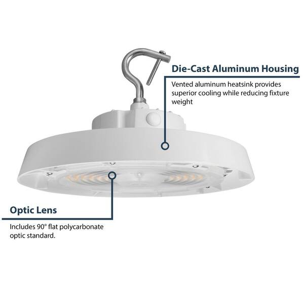 NICOR HBC5 13.4 in. 32054 Lumen Selectable Integrated LED Black High Bay Light