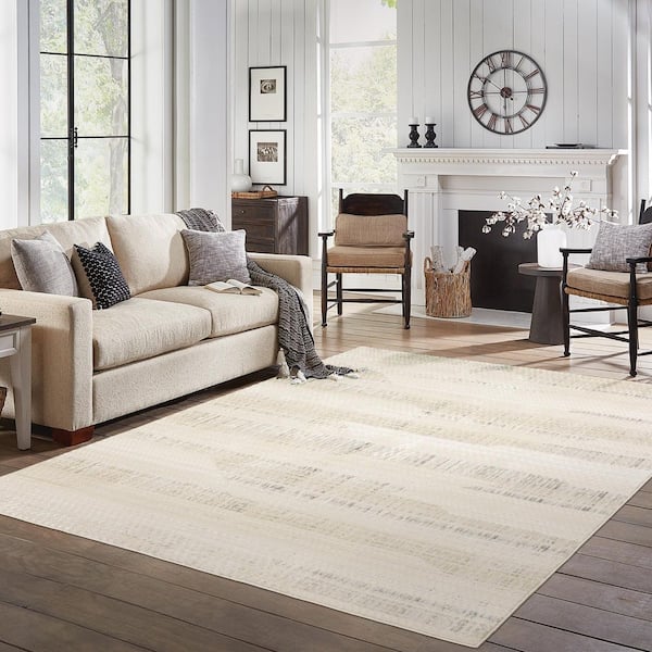 6 ft. x 9 ft. Ivory Ramsey Geometric Area rug