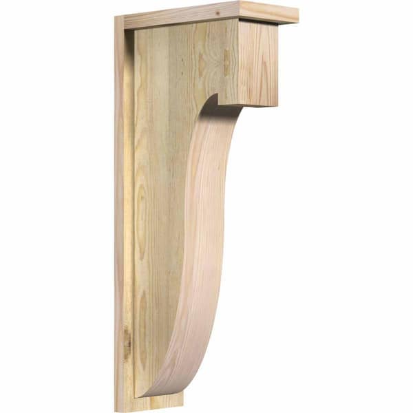 Ekena Millwork 6 in. x 12 in. x 28 in. Douglas Fir Del Monte Rough Sawn Corbel with Backplate