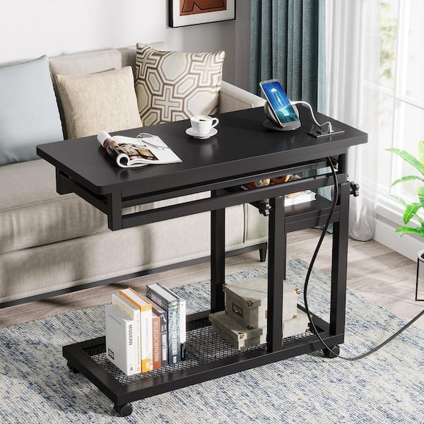 BYBLIGHT Kerlin 31.5 in. Height Adjustable Gray C-shaped