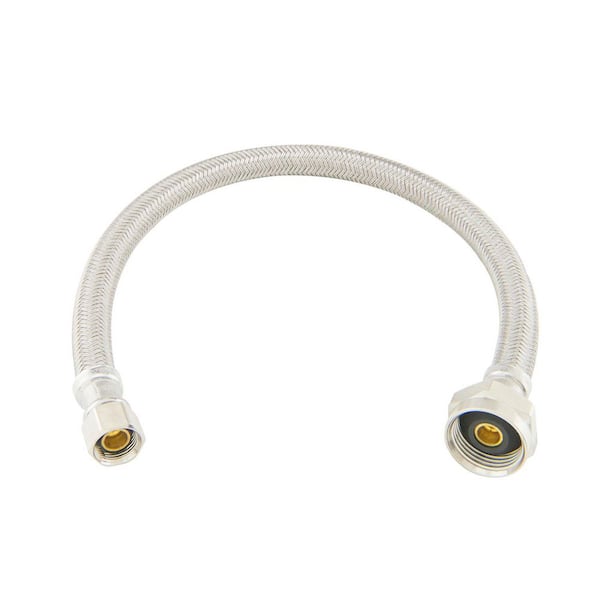 3/8 in. Compression x 7/8 in. Ballcock Nut x 16 in. Braided Polymer Toilet Supply Line with Metal Nut