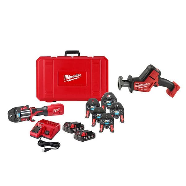 Milwaukee M18 18-Volt Lithium-Ion Brushless Cordless FORCE LOGIC Press Tool  ACR Jaw Kit with M18 Fuel HACKZALL Saw (2-Tool) 2922-22M-2719-20 - The Home  Depot
