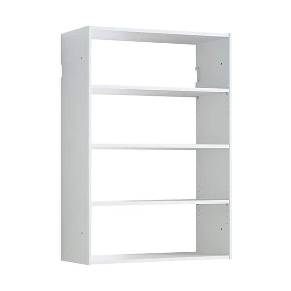 Devi Series 31.5-31.5 in. W White Wall Mount Adjustable 4-Shelf Wood Closet System