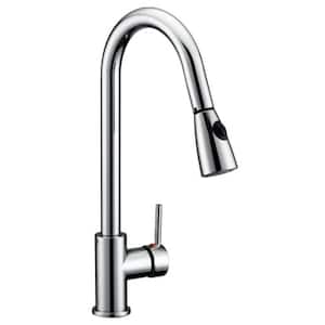Eastport Single-Handle Pull Down Sprayer Kitchen Faucet in Polished Chrome
