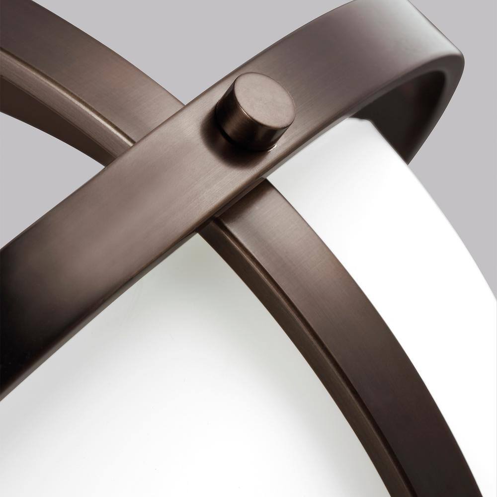 Alturas 12" Brushed Oil Rubbed Bronze LED Pendant with Etched Glass