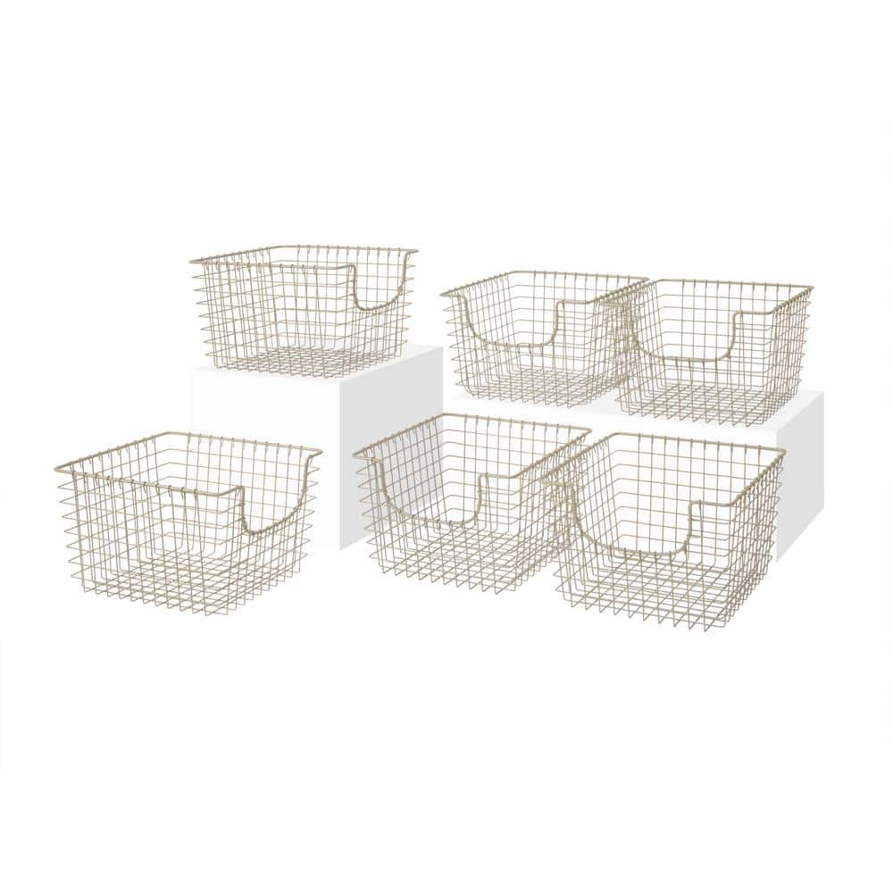 Woven StorageBaskets with Handles-Set of 2 Pantry Baskets Shelf  Organization Bins,pantry storage baskets, Basket for Kitchen Bathroom 10.25  x 6.25 x