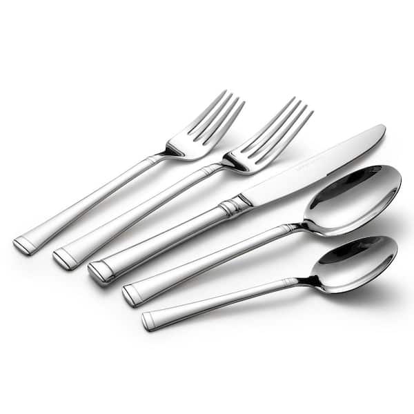 40-Piece 18/10 Stainless Steel Flatware Set, Service for 8, Mirror Polished, Silver Annual