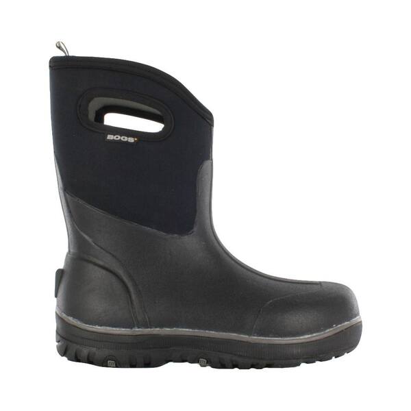 BOGS Classic Ultra Mid Men 10 in. Size 9 Black Rubber with Neoprene Waterproof Boot