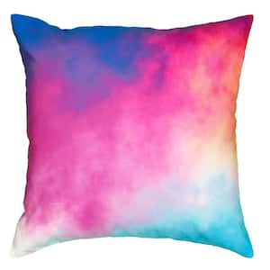 Nightfall Watercolor Multi Color 18 in. x 18 in. Indoor/Outdoor Throw Pillow