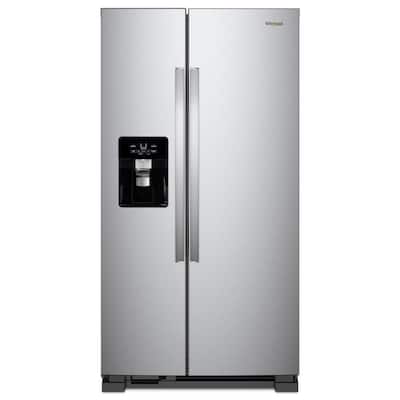 21 cu. ft. Side-by-Side Refrigerator Built-In and Standard in Monochromatic Stainless Steel