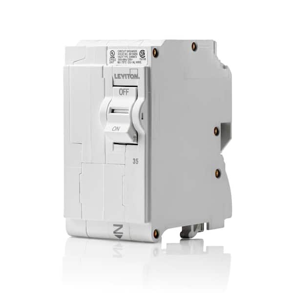 Leviton Branch Circuit Breaker, Standard 2-Pole 35 Amp, 120-Volt/240-Volt, Hydraulic Magnetic