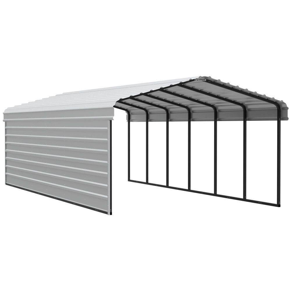 12 ft. W x 29 ft. D x 7 ft. H Eggshell Galvanized Steel Carport with 1-Side Wall Kit price history on PriceWatchPro