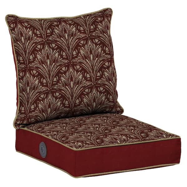 Bombay Outdoors Royal Zanzibar Berry Adjustable Comfort 2-Piece Deep Seating Outdoor Lounge Chair Cushion