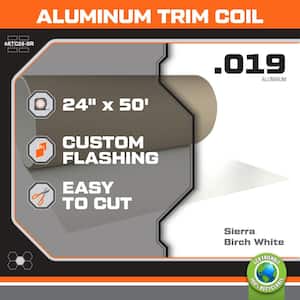 24 in. x 50 ft. Sierra Over Birch White Aluminum Trim Coil