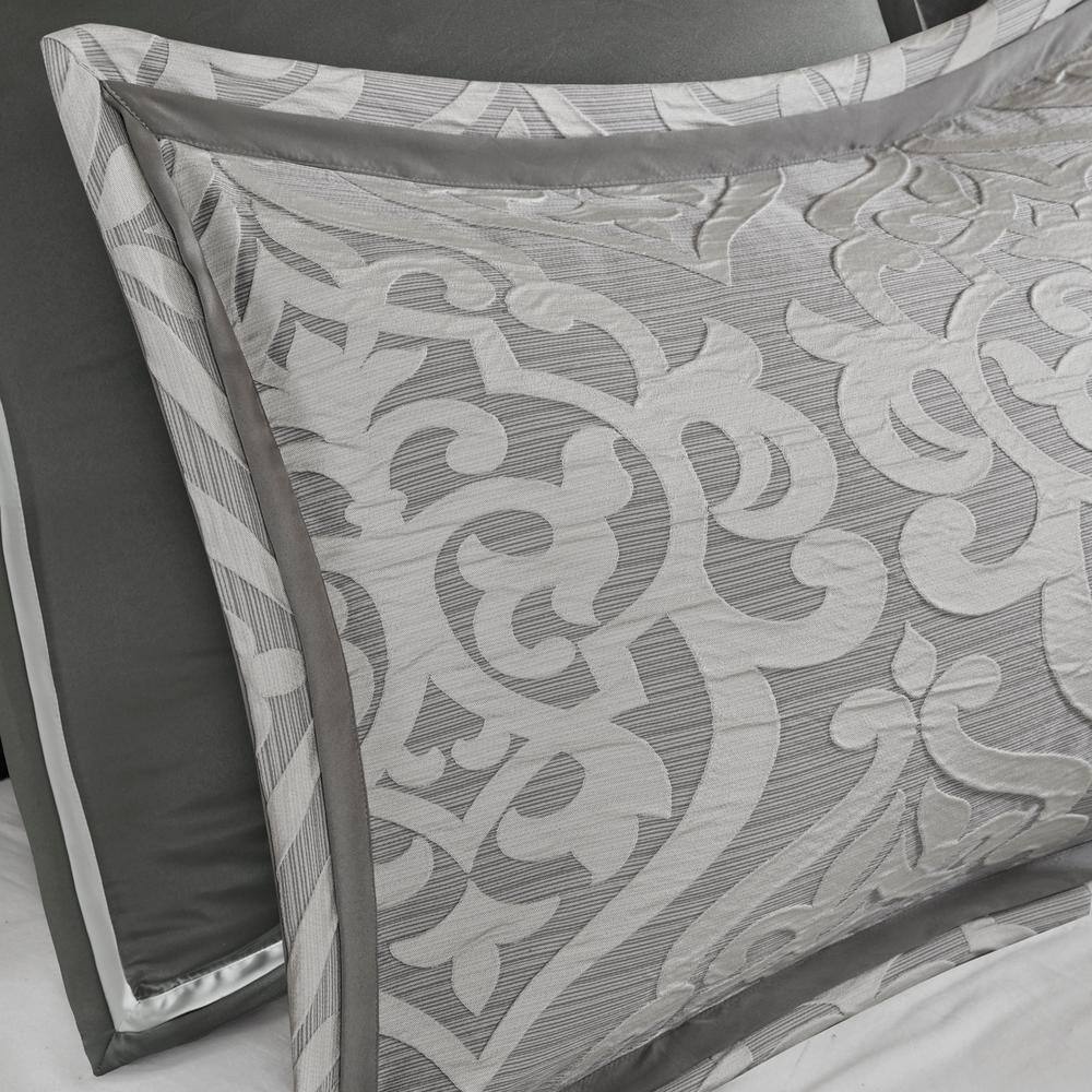 California King Silver Microfiber 8-Piece Comforter Set