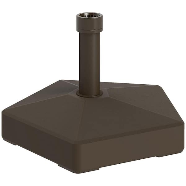 HDPE Patio Umbrella Base Holder, Heavy Duty Outdoor Umbrella Stand Base in Brown