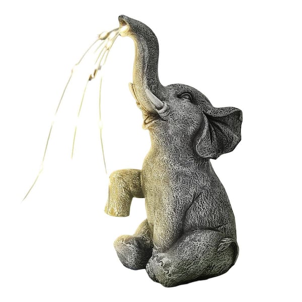 Solar Garden Decor Watering Elephant Statues Outdoor, Birthday Gifts for Women Mom Grandma Senior Elder